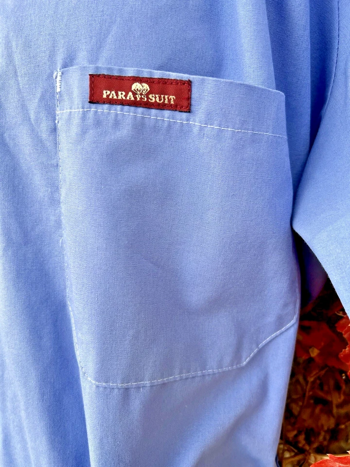 Vintage Unisex Jumpsuit44 Regular Coverall Para Suit Blue Belted Zip Retro - Image 3 of 4