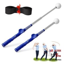 Retractable Golf Swing Trainer, Click Feedback with Arm Band for Golfers