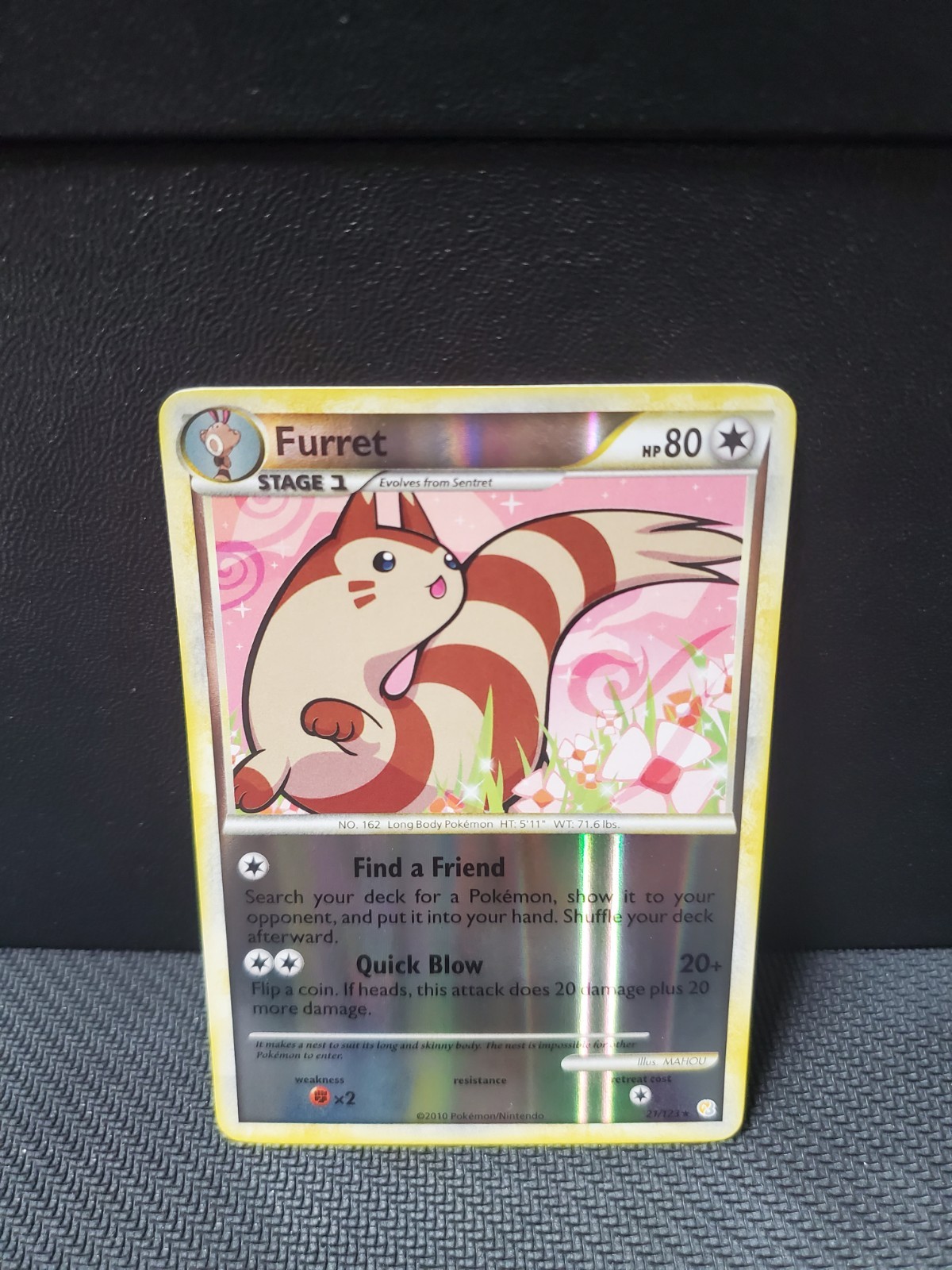 Pokémon Furret 21/123 HeartGold & SoulSilver English Rare Reverse Holo