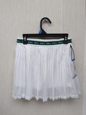 Wilson Tennis Skirt Girls L 10/12 White Mesh Pleated Athletic Skirt NWT A8
