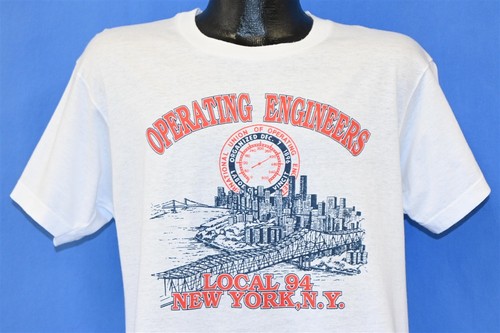 vtg 80s LOCAL 94 NYC INT UNION OF OPERATING ENGINEERS IUOE t-shirt LARGE L