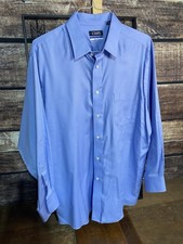 Chaps Stretch Collar Wrinkle Free Button Down Shirt Men  s 17.5 32/33 Blue