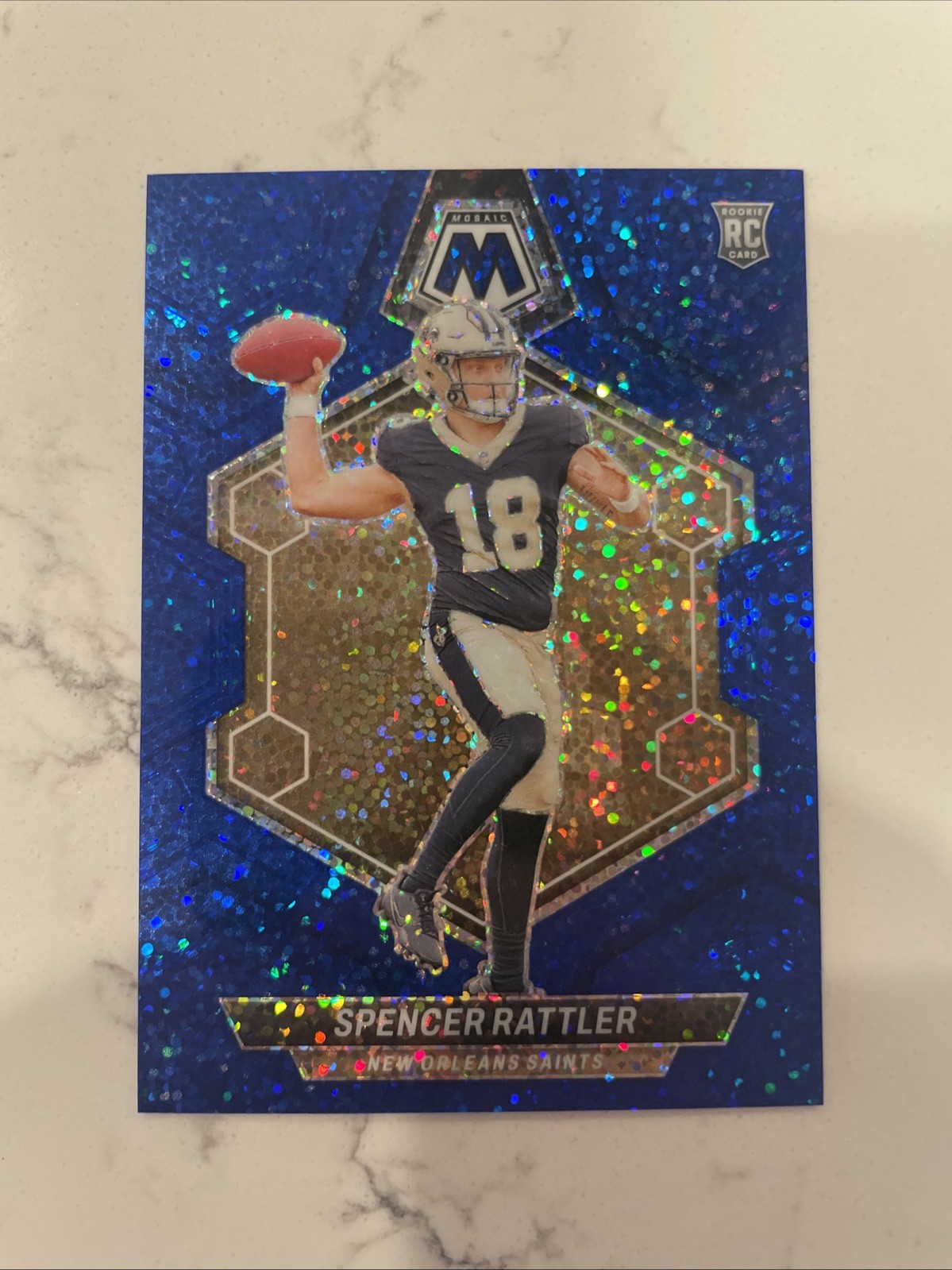 SPENCER RATTLER 2024 PANINI MOSAIC #393 BLUE SPARKLE PRIZM ROOKIE 22/96