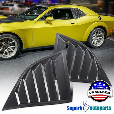 Fit 2008-2020 Dodge Challenger ABS Matte Black Quarter Sides Window Louver Cover