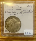 1917  T-2. Standing Liberty quarter  /  nice AU, Scarce this nice