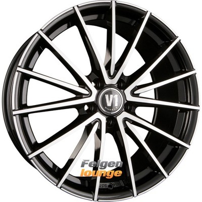 4x V1 Wheels V2 Schwarz Front Poliert SP+ 8x18 ET35 5x120