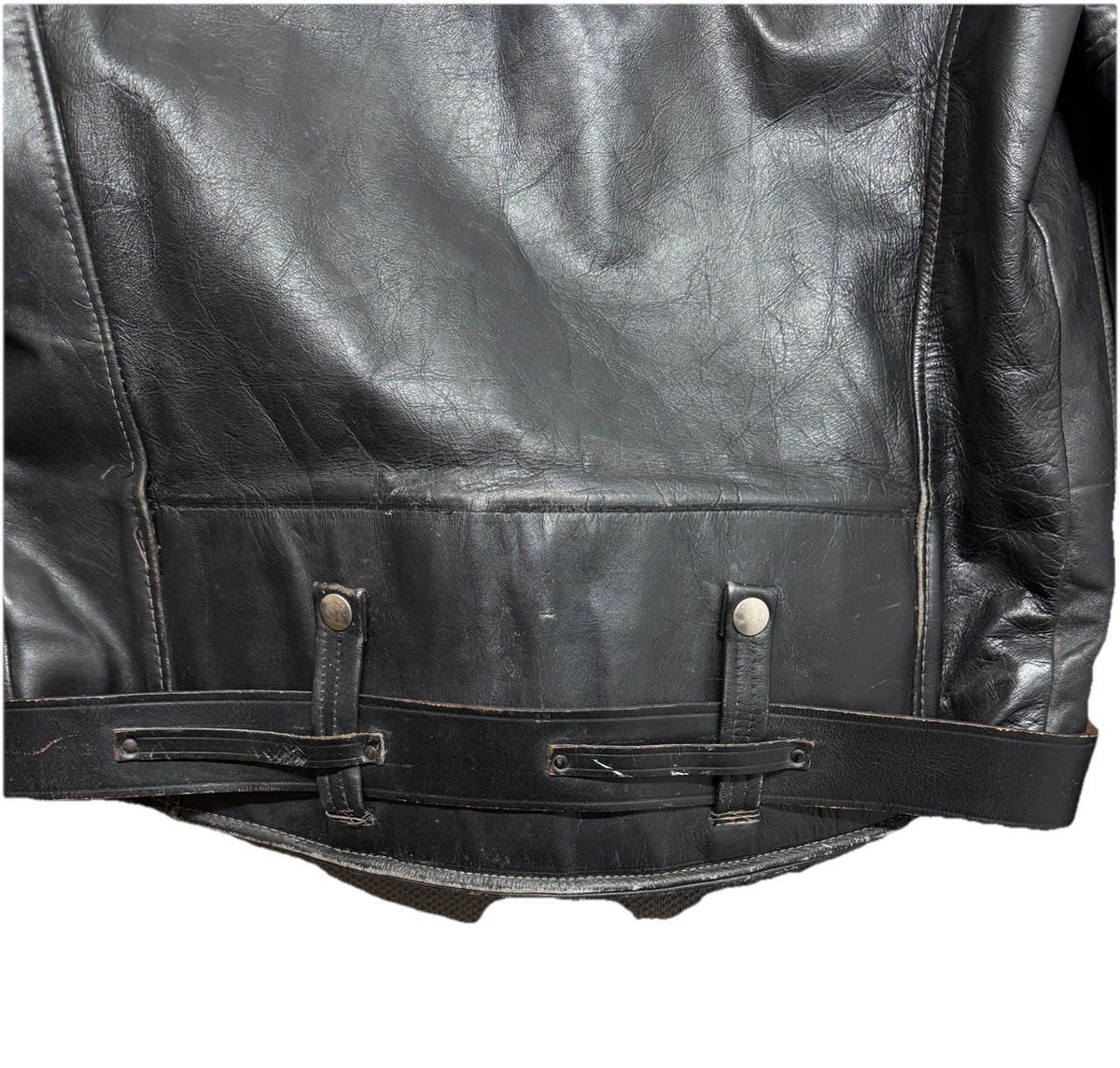Vintage AMF Harley Davidson Leather Jacket Black Biker Moto USA