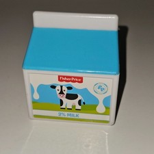 Fisher Price 2 Milk Carton Pretend Play Food Toy 2.5" Tall