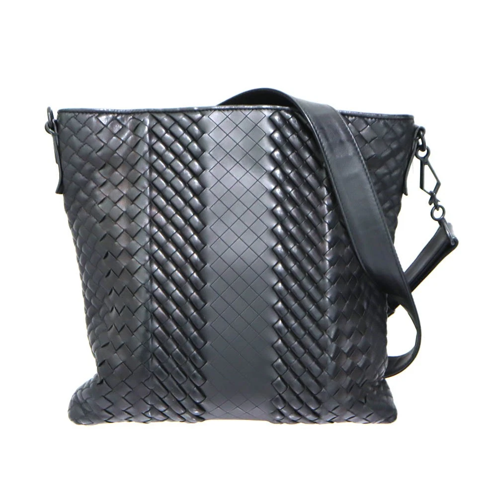 Bottega Veneta — Bottega Veneta Shoulder Bag Leather Black Women's KNB1504 #KNB1504