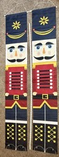 2PCS Nutcracker Christmas Porch Signs Hanging Door Banner Decorations Outdoor