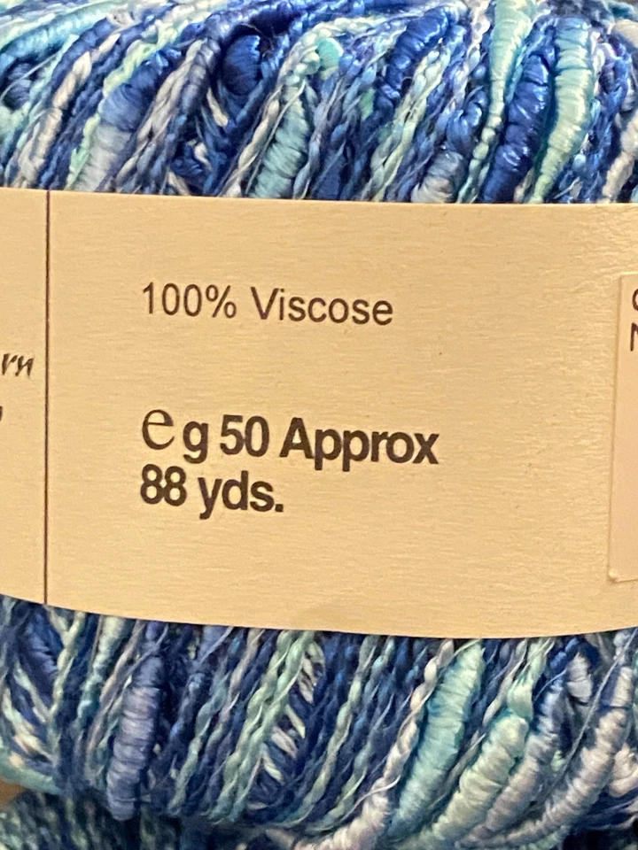 Maggi Knits Maggi's Mist Slub Yarn Hand Knitting Viscose Italy Multi- Blue - Image 3 of 4