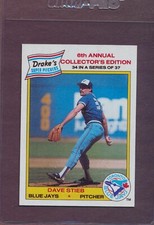 1986 Topps Drakes Big Hitters Dave Stieb #34 Blue Jays MINT DEAD CENTERED