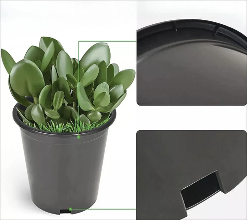 5 Gallon Black Plastic Garden Plant Flower Pot Nursery Containers (Set of 10) - Picture 7 of 9