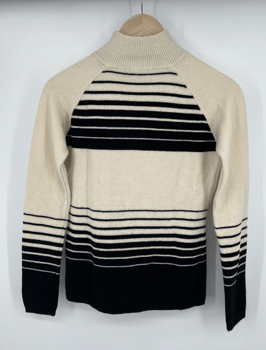 Neve Pullover Pulli Größe S schwarz cremeweiß 1/4 Reißverschluss Wolle Ski - Bild 5 von 5