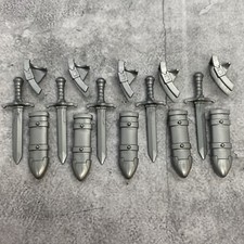 5pack Gray Sword & Sheath Blocks Weapons Accessories for Minifigures C46955