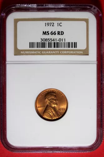 1972 NGC MS66 RD Lincoln Memorial Cent #B48865