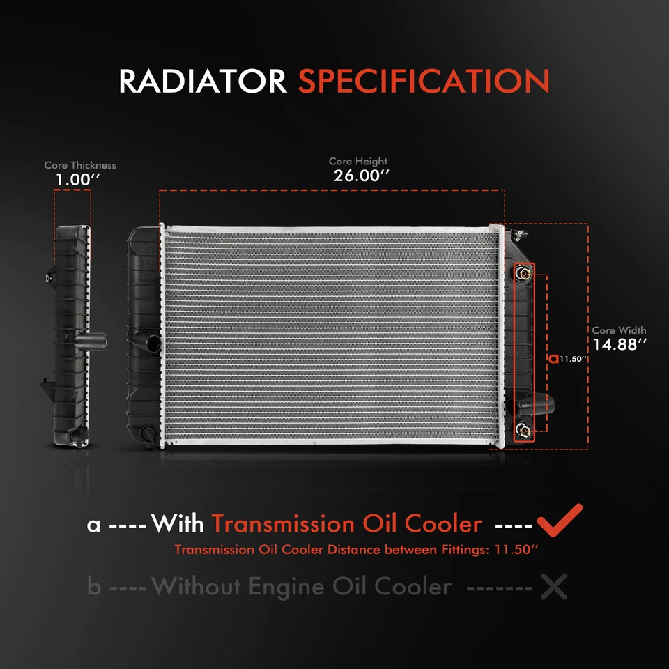 Radiador para Buick Skylark 1994-1998 Chevrolet Beretta Corsica 1994-1996 Pontiac Foto 2 de 4