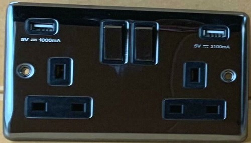 Socket Slim Light Socket & Switches & Dimmer switch BLACK NICKEL Range - Picture 3 of 29