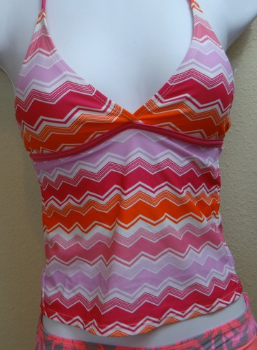 O'RAGEOUS multi zigzag halter swim tankini top& bikini bottom or boy shorts,7,8 - Picture 11 of 12