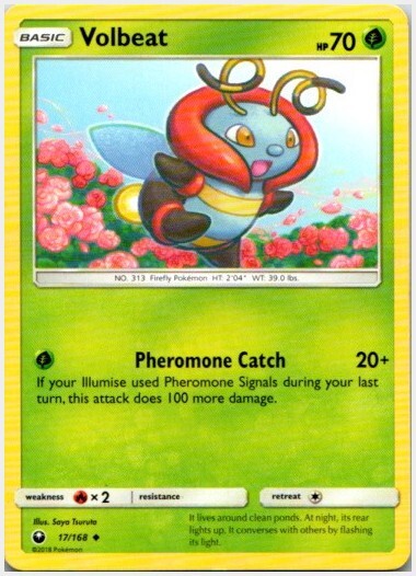 Pokemon Volbeat 17/168 NM 2018 TCG Card
