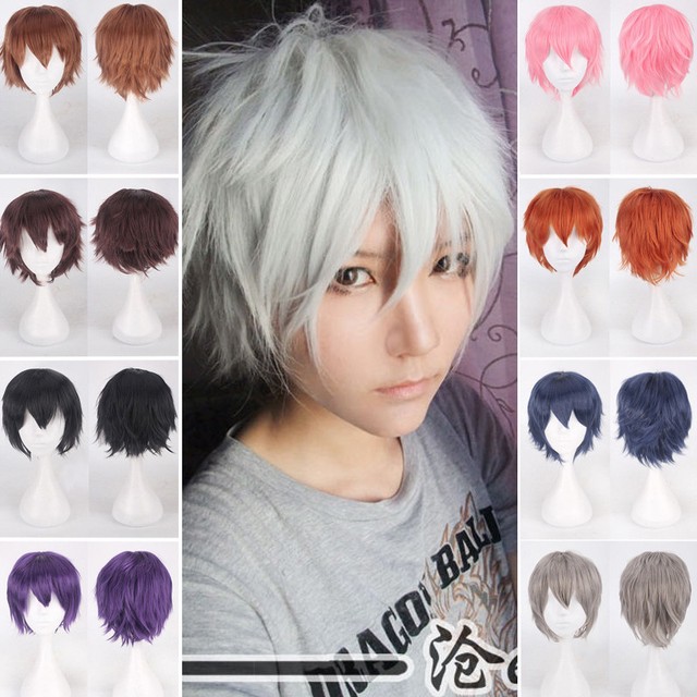 Charm Short White Straight Spiky Punk Layered Cosplay Synthetic