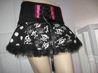 Gothic Skirt Skulls Black Corset  White Tutu Rock  Festival Party Retro funky