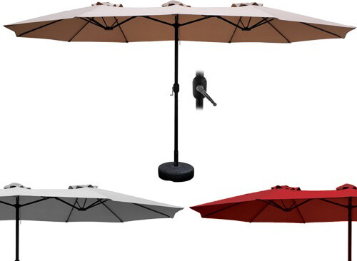 Ombrellone Twin 4.5 x 2.5 mt in Alluminio Twin Bordeaux Twin455265 Brixo