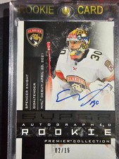 2021-22 Upper Deck Premier  Spencer Knight Super Rookies black /15 Auto #AAR-SK