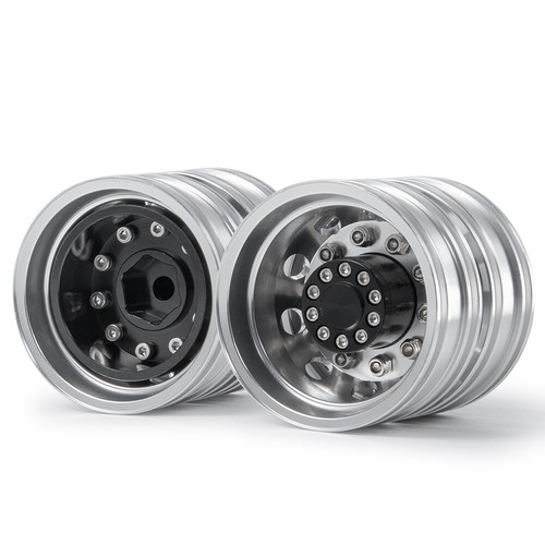 Front Metal Wheel Rims Rubber Tires For 1/14 Tamiya Trailer Tractor RC Truck Car - Picture 33 of 76