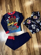Angry Birds Boy  s Sz 6 Y2K Pajama PJ Set Fleece Pants