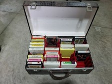 RARE vintage Black Alligator 8 track case w/ 24 various Pop Soundtracks Tapes
