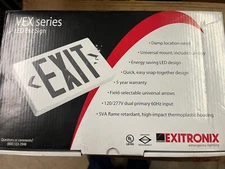 Exitronix Die Cast Aluminum Emergency Lighting Exit Sign New Double
