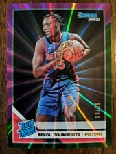 2019-20 DONRUSS PURPLE GREEN LASER SEKOU DOUMBOUYA RC /10