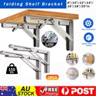 <!--F#f_0-->2x Stainless Steel Folding Table Bracket Shelf Bench 150kg Load Heavy Duty 8-20