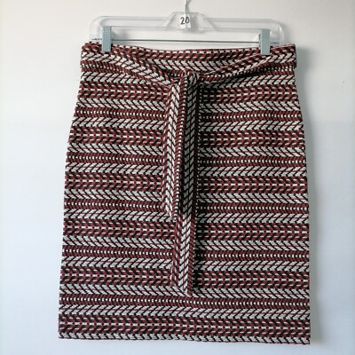 NWT Loft Womens Multicolor Herringbone Print Straight & Pencil Skirt Size M