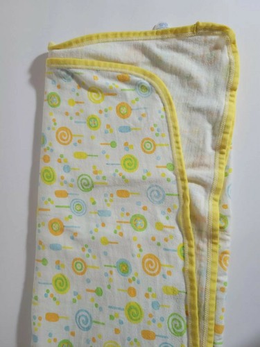 Vtg Carters Baby Blanket Lollipops & Popsicles Yellow Trim Print Rare Print 70s - Picture 6 of 7