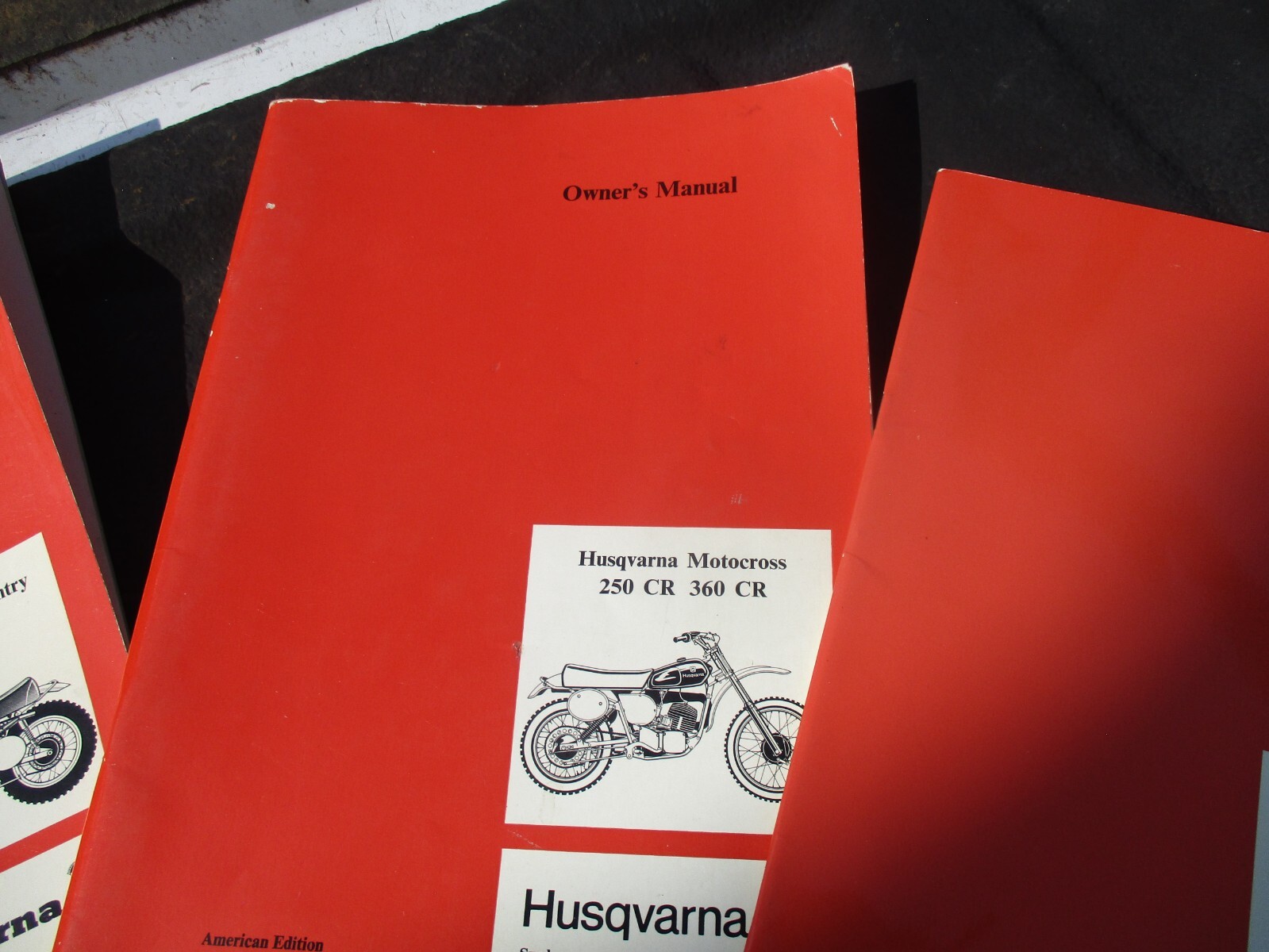 VINTAGE HUSQVARNA MOTORCYCLE OWNER's MANUALS with CHAMPION SPARK PLUG