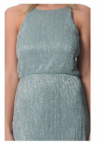 MISS SELFRIDGE Petites – Metallic Formal Cocktail Evening Maxi Dress Mint Size 8 - Picture 9 of 9