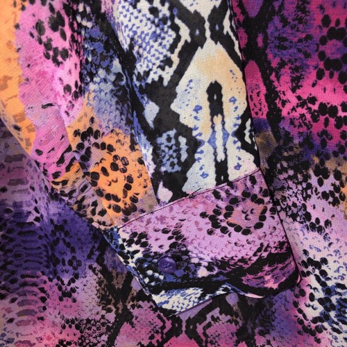 Bar III S NWT Sunset Snake Blouse Blue Purple msrp 59.50 - Picture 7 of 12