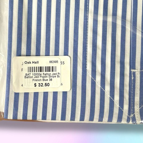 Batton Men’s Size 38 Woven Boxers 100% Combed Cotton 2 Pairs-Light Blue /Stripes - Picture 8 of 10