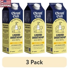 Eco-Friendly Dish Soap Refill 3 Pack Lemon Verbena Nature Inspired Grease Cutter