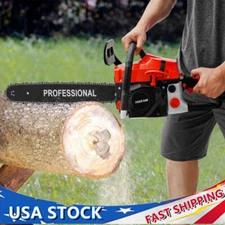 2-Stroke Gasoline Chainsaw 20" Bar Power Engine Wood Cutting Gas Chain Saw