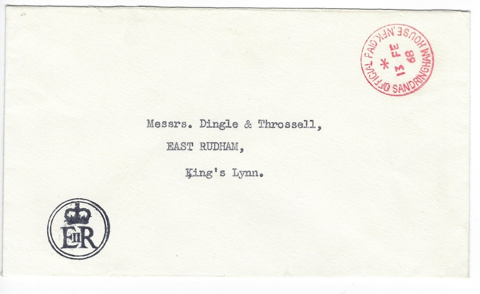 Sandringham House very clear Official Paid 1968 with ER cipher eBay