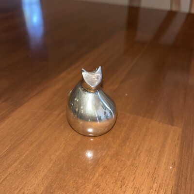 Dansk Silver Plated Cat Paperweight Swedish Gunner Cyren Design