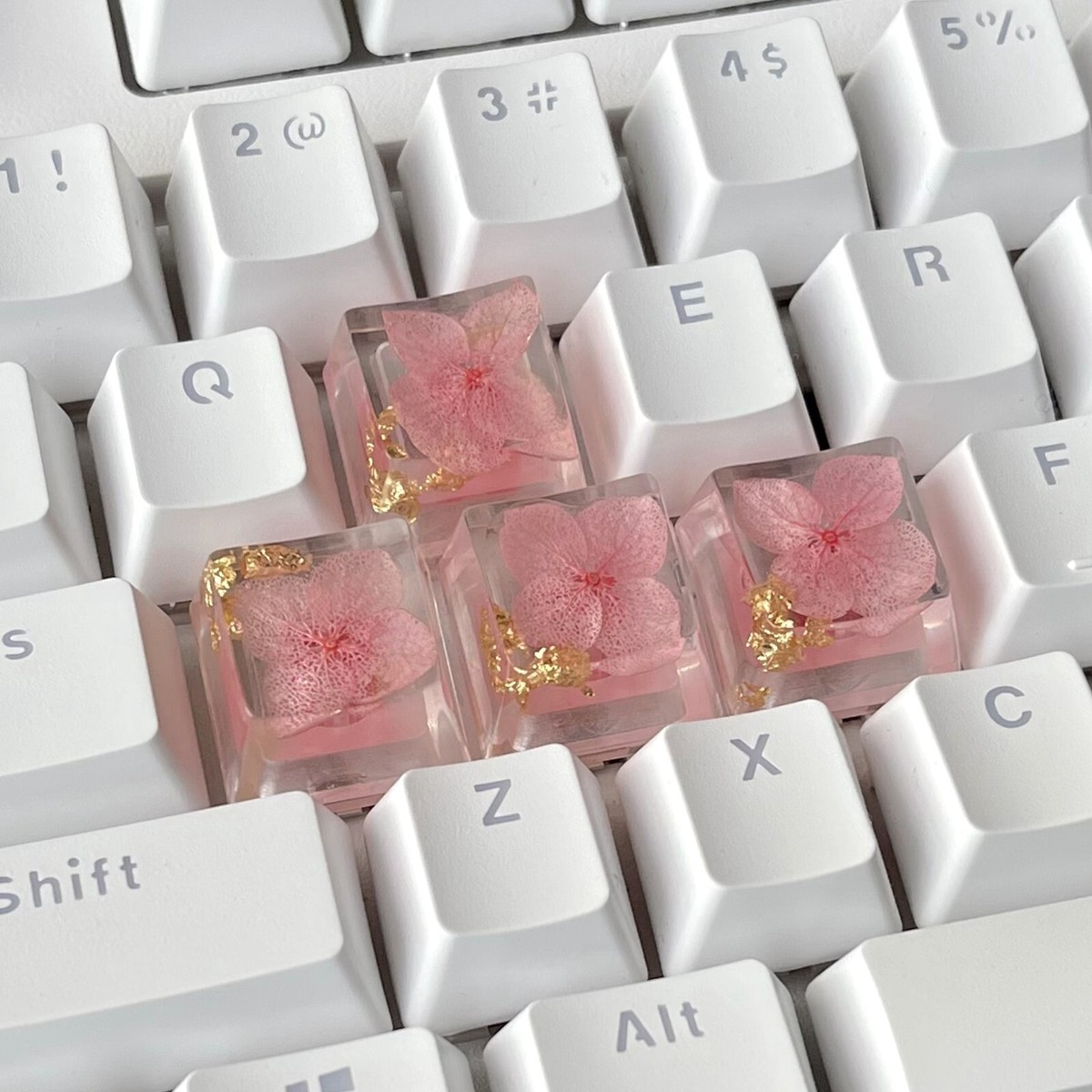 Resin keycap, artisan keycaps, spacebar keycap, pink keycaps, esc