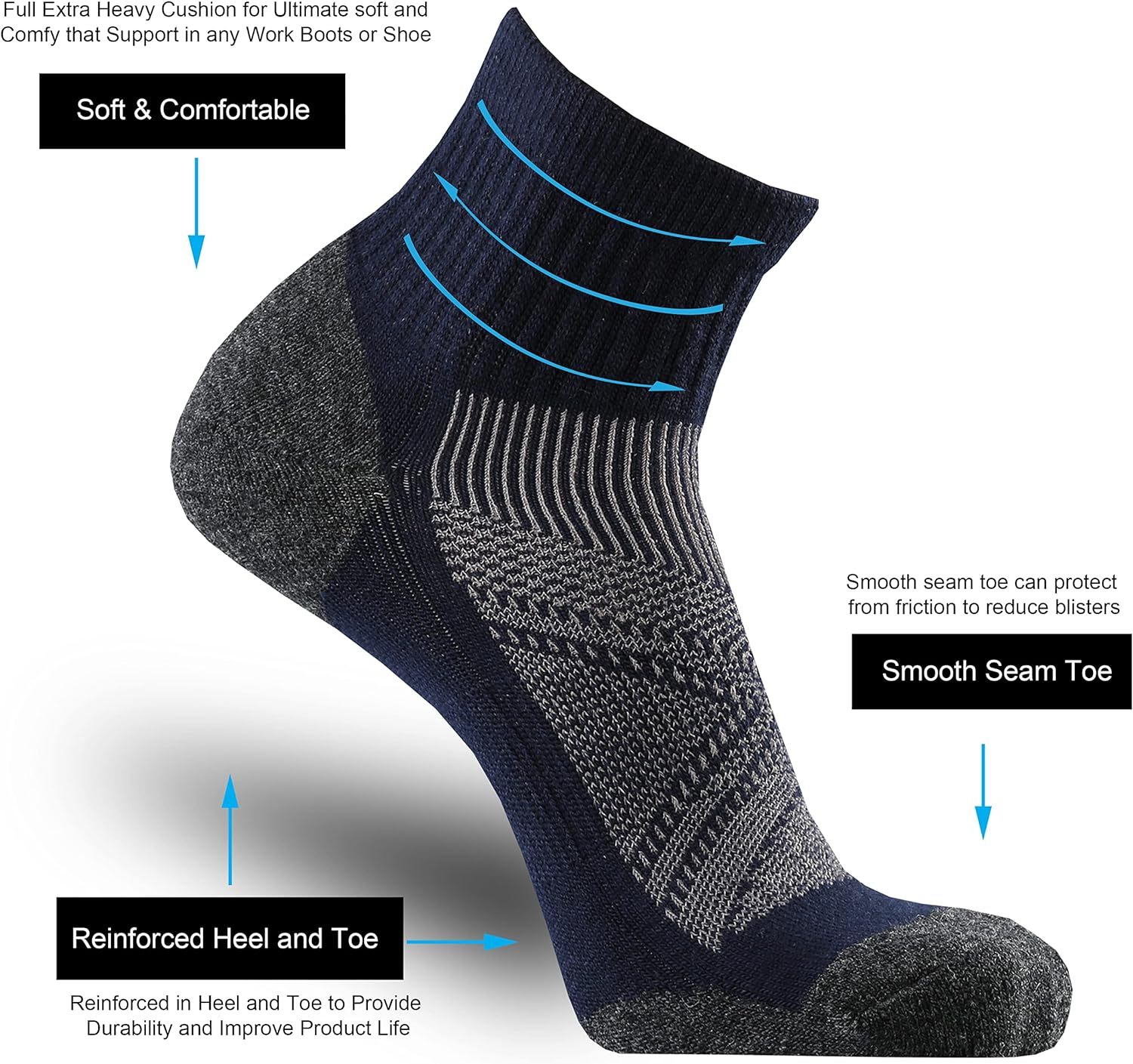 Merino Wool Low Cut Quarter Socks for Men Outdoor Hiking Hike Casual Trail Runni eBay