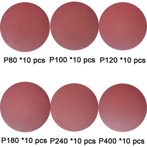60 Pcs 6inch Nohole Psa Aluminum Oxide Self Stick Sanding Disc Of 80 120 180... - Afbeelding 2 van 7