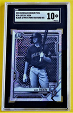 2021 Bowman Chrome Pros B/W Zac Veen Mini-Diam Ref RC SGC Gem Mt 10