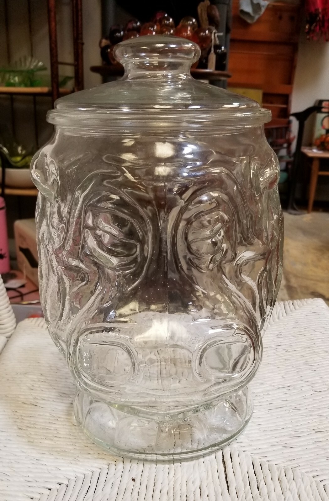Vintage 70s Libbey Hippopotamus clear glass cookie jar. eBay