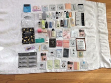 LOT OF 65 SKINCARE PRODUCTS - ASSORTED BRANDS - SAMPLE/DELUXE SIZES